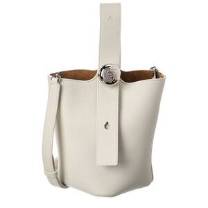 Loewe Pebble Mini Leather Bucket Bag, White